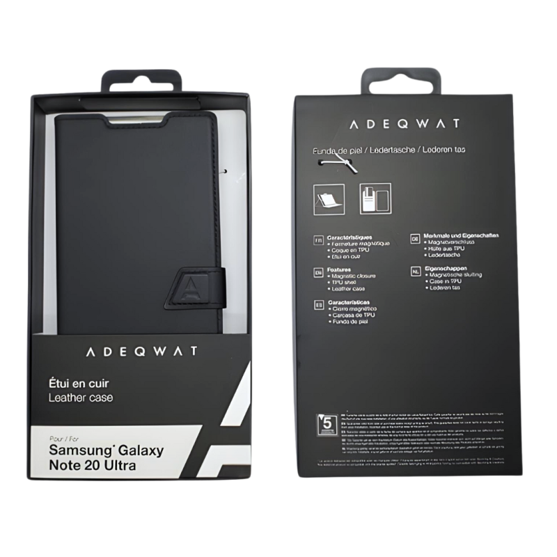 Etui Cuir ADEQWAT pour Samsung Galaxy Note 20 Ultra Noir — Accessoire · Smarty Paris 18e
