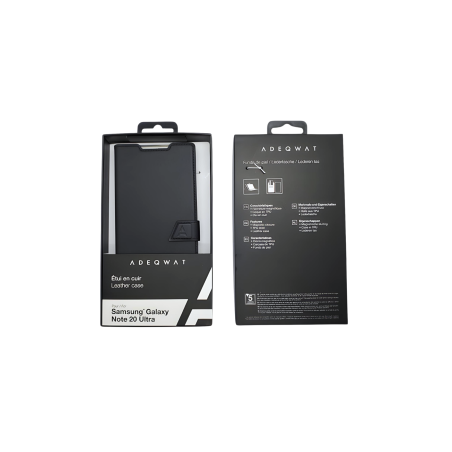 Etui Cuir ADEQWAT pour Samsung Galaxy Note 20 Ultra Noir - Protections