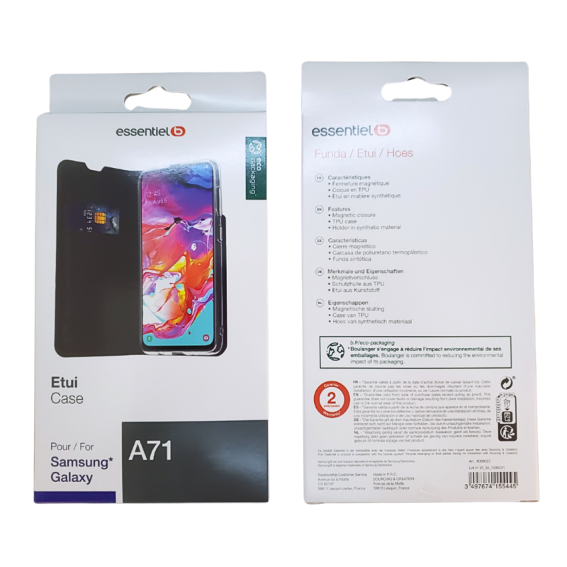 Etui ESSENTIELB pour Samsung Galaxy A71 Noir — Accessoire · Smarty Paris 18e