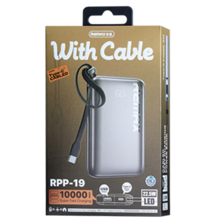 Power bank 10000mAh REMAX RPP-19 20W+22.5W Chargement rapide | Smarty Paris 18e