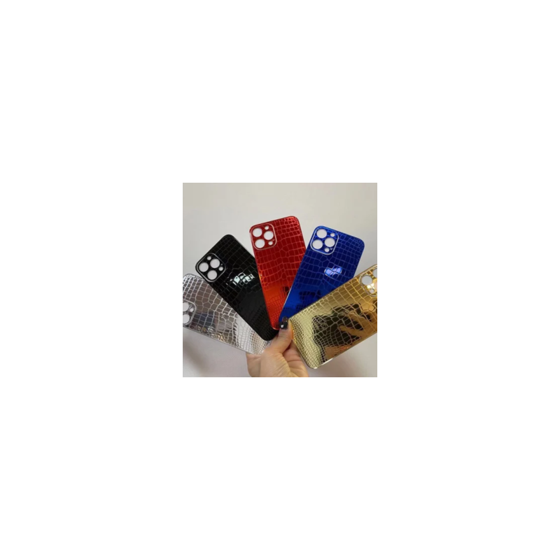 Film de Protection Arrière en Verre avec Motif Crocodile pour iPhone Film de Protection Arrière en Verre avec Motif Crocodile pour iPhone