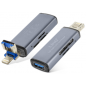 Lecteur de cartes Micro-SD/SD 2 en 1 Lightning / USB , LinQ OTG802