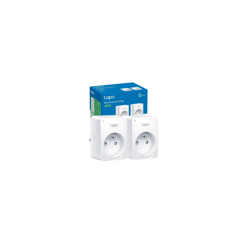 Prise Connectée Mini WiFi 2300W/10A TP‑Link Tapo P100 V2 - Pack de 2
