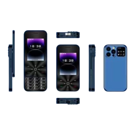 Mini Telephone Portable i18 Pro Dual Nano SIM 2+16Go 2.4‘’ Bleu