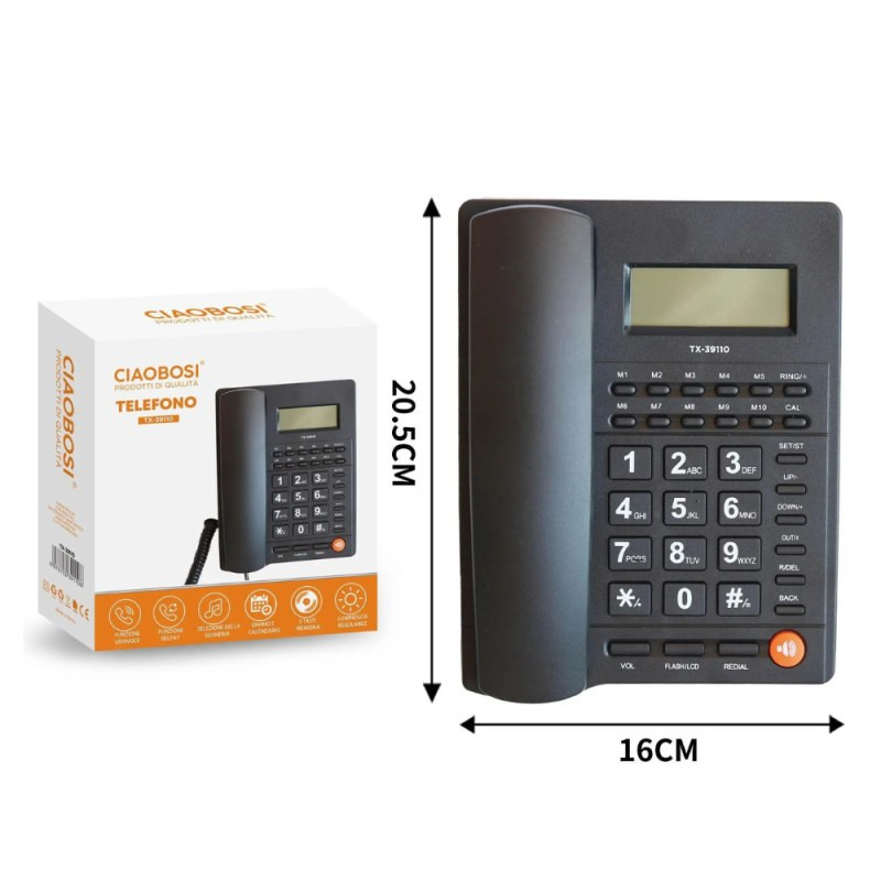 Téléphone filaire CIAOBOSI TX-39110 – Domestique et bureau Téléphone filaire CIAOBOSI TX-39110 – Domestique et bureau