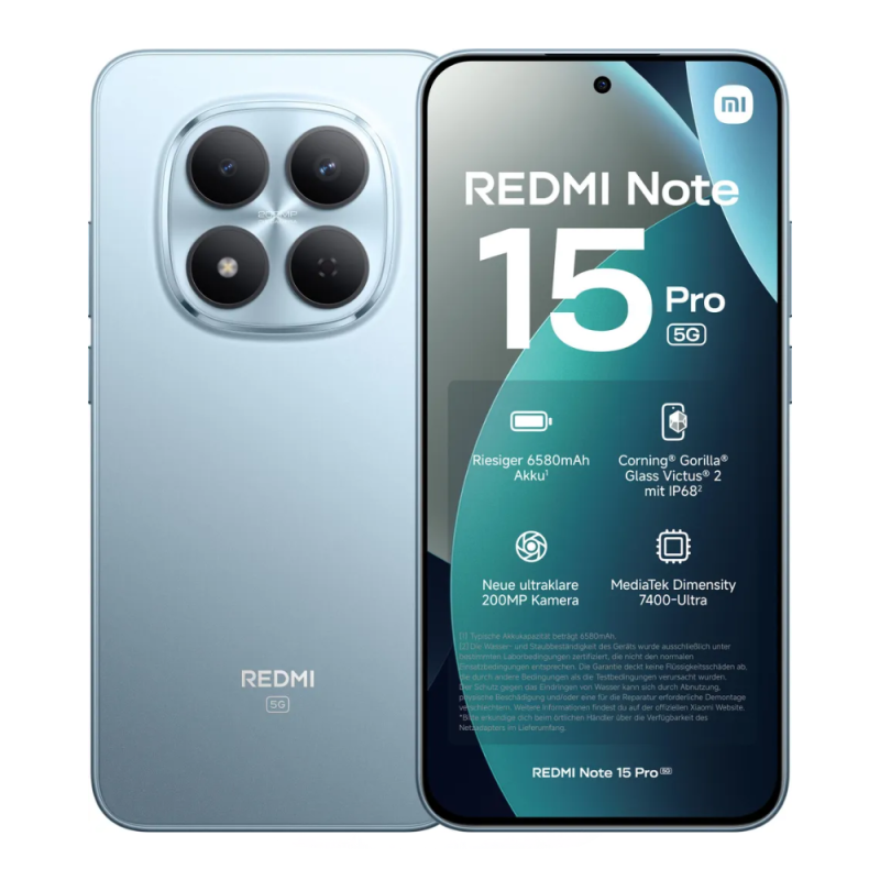 Xiaomi Redmi Note 15 pro 5G 8 Go/256 Go Bleu Xiaomi Redmi Note 15 pro 5G 8 Go/256 Go Bleu