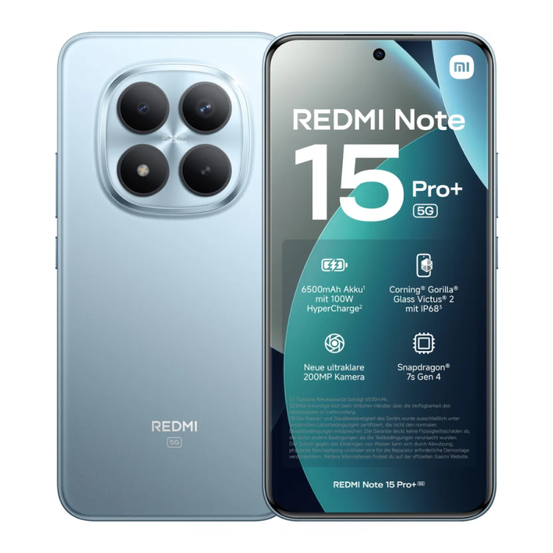 Xiaomi Redmi Note 15 pro+ 5G 8 Go/256 Go Bleu Xiaomi Redmi Note 15 pro+ 5G 8 Go/256 Go Bleu