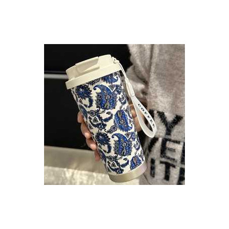 Bouteille d'eau en acier inoxydable isotherme avec corde de transport