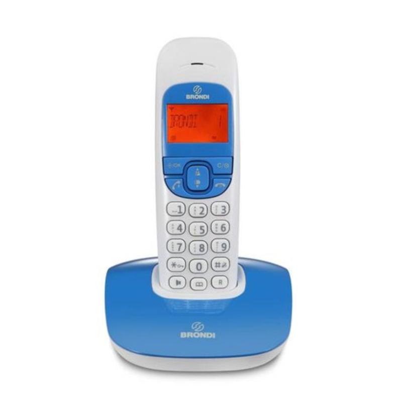 Cordless Landline Phone Brondi Nice – White/Blue · Refurbished