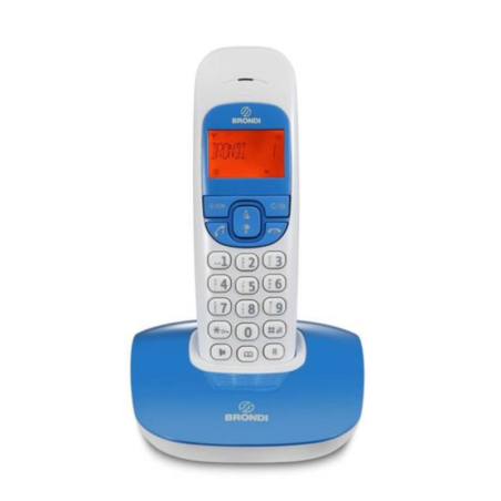 Cordless Landline Phone Brondi Nice – White/Blue · Refurbished