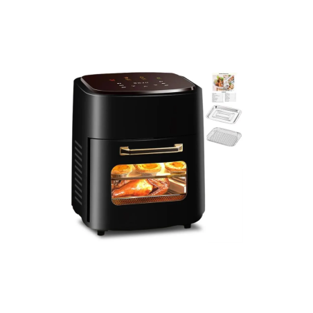Friteuse à Air Électrique 15L avec Grill 3 Niveaux 1400W - Noir - Smar