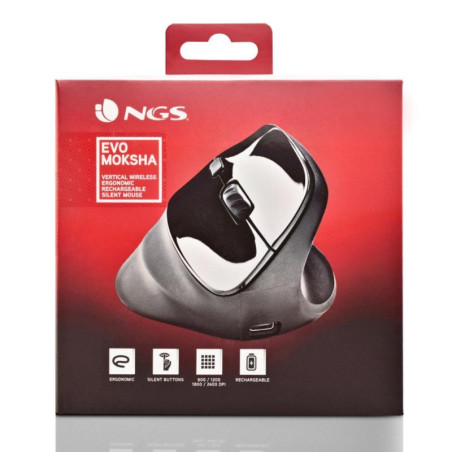 Vertical Ergonomic Mouse NGS Evo Moksha – Wireless Black