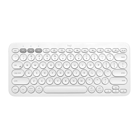 Logitech K380 Multi-Device Bluetooth Keyboard – White, Spanish QWERTY