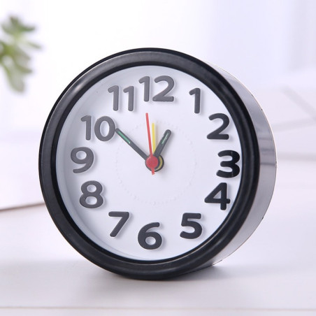 Réveil de voyage quartz ECO – Rond noir