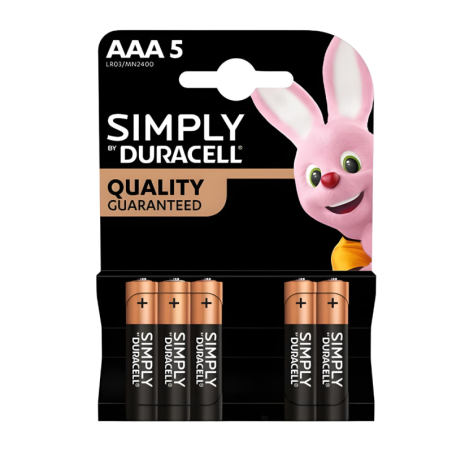 Piles Alcalines Duracell Mini AAA Simplement LR03 MN2400 x 5