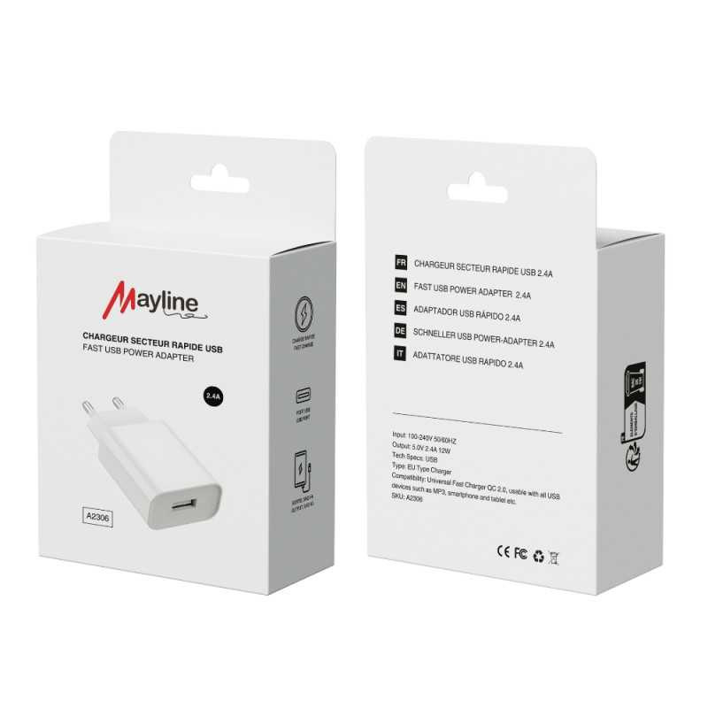 Wall Charger Mayline – USB 2.4A 12W