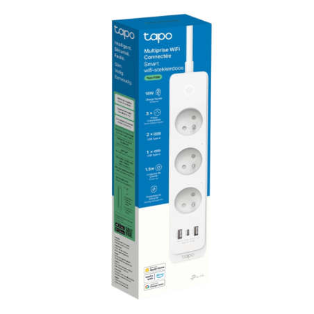 Smart Power Strip TP-Link Tapo P300 – Wi-Fi 2 USB-A + 1 USB-C White