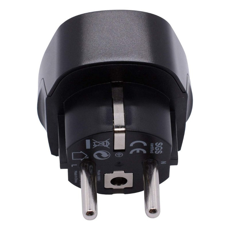 Adaptateur prise ECO – UK vers EU 3250W 13A 250V Noir Adaptateur prise ECO – UK vers EU 3250W 13A 250V Noir