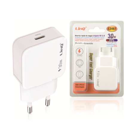 Adaptateur Secteur USB-C 30W - Chargeur Rapide LinQ C3467