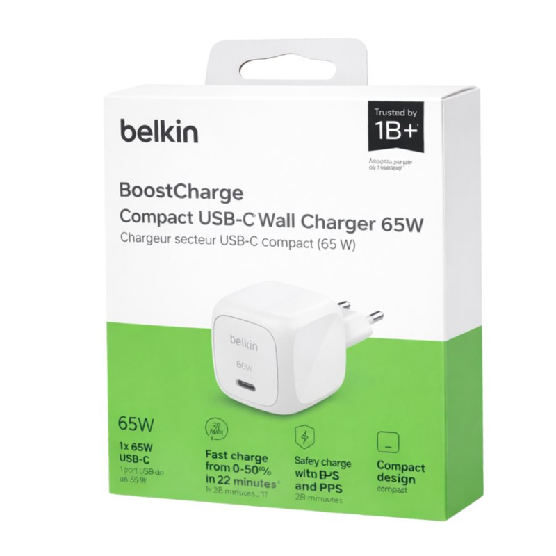 Belkin chargeur secteur USB-C WCA011KQWH – 65 W blanc Belkin chargeur secteur USB-C WCA011KQWH – 65 W blanc
