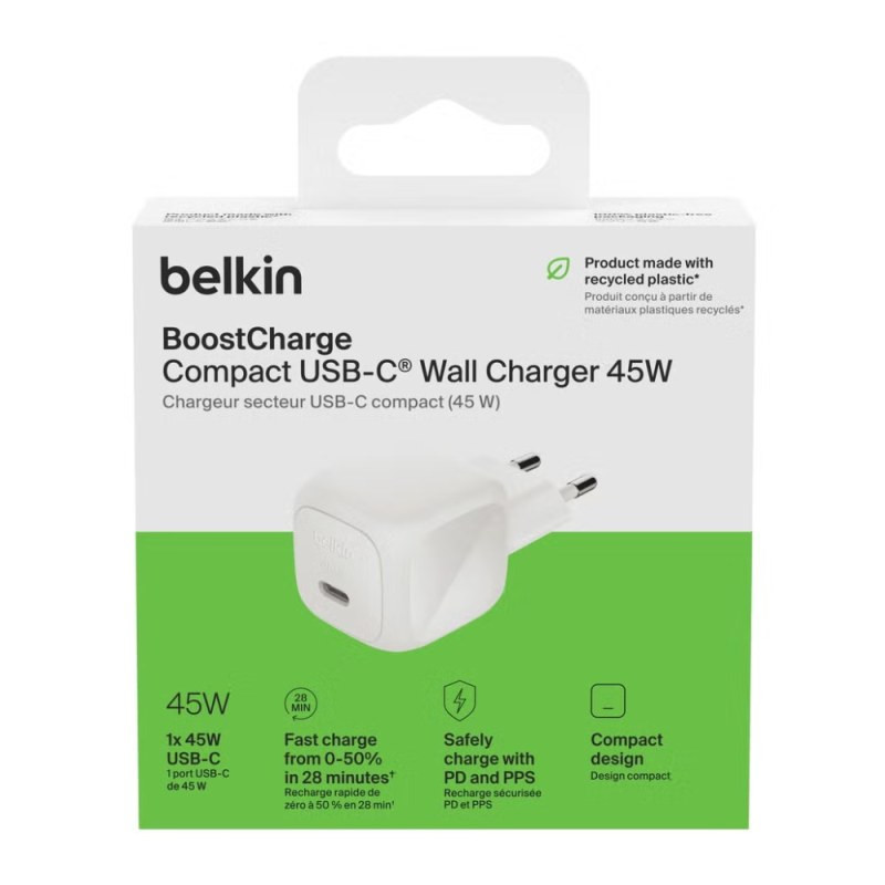 Belkin chargeur secteur USB-C WCA013KQWH – 45 W blanc Belkin chargeur secteur USB-C WCA013KQWH – 45 W blanc