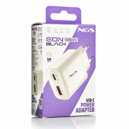 Wall Charger NGS EON 45W – 45W 2-port USB-C + USB-A White