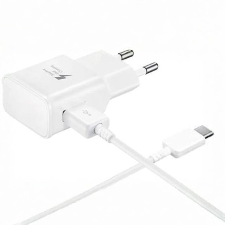 Samsung chargeur rapide 15W + câble USB-C blanc