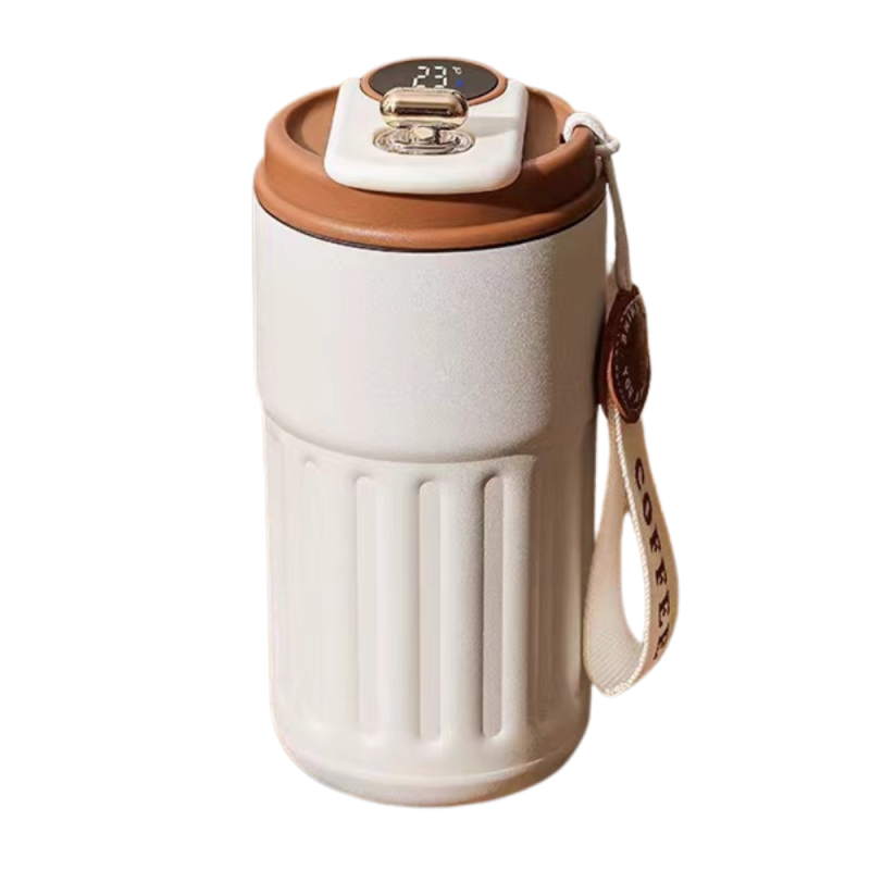 Insulated Bottle ECO with Temperature Display – 450ml, White Coffee Insulated Bottle ECO with Temperature Display – 450ml, White Coffee