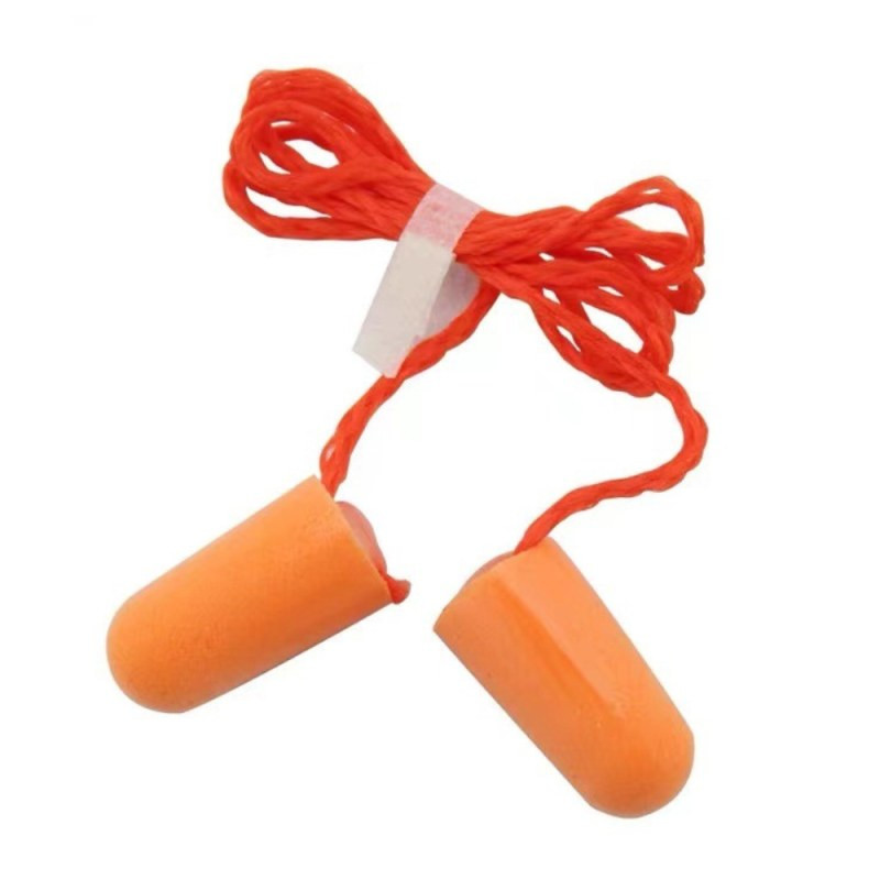 Bouchons d’oreille en mousse avec cordon ECO – réduction 37 dB 1,3 × 2,5 × 52 cm