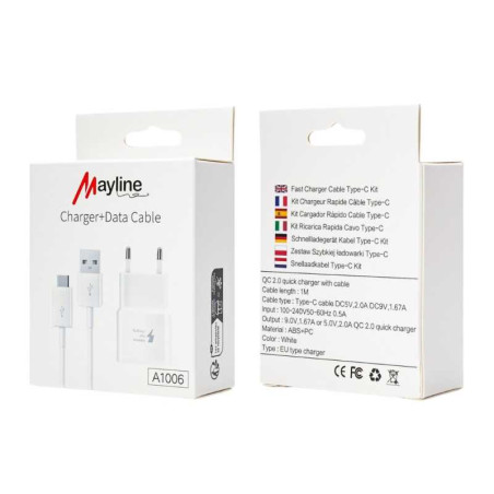 Charger Kit 10 W Mayline – 1 m USB‑C Cable
