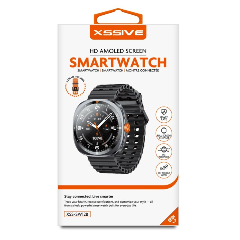 Montre connectée XSSIVE XSS-SW12B – AMOLED 1,43 pouces Noir, 2 bracelets Montre connectée XSSIVE XSS-SW12B – AMOLED 1,43 pouces Noir, 2 bracelets
