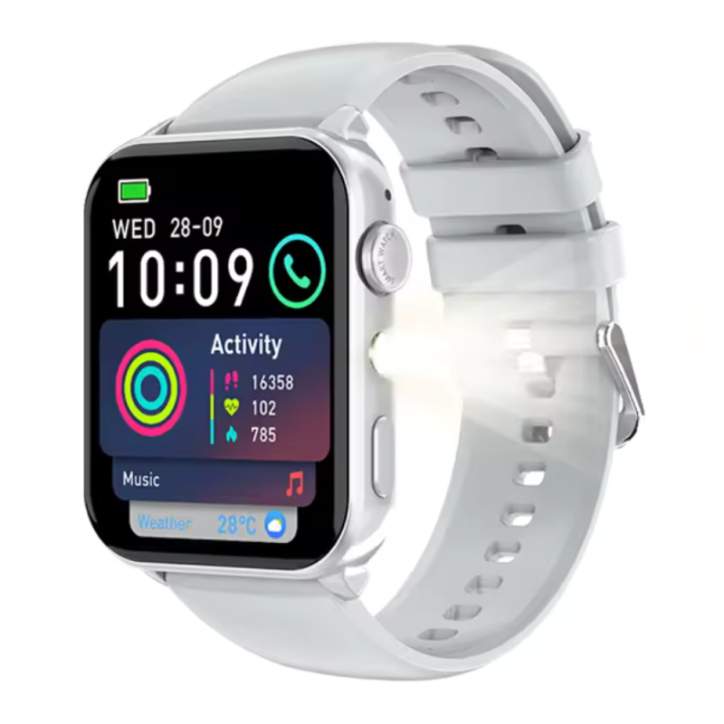 Montre connectée avec lampe torche LED Blackview R30 Max - Argent Montre connectée avec lampe torche LED Blackview R30 Max - Argent