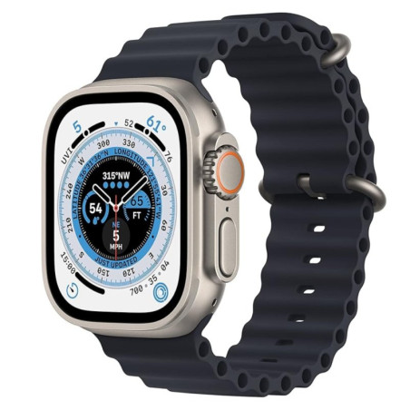 Montre connectée Apple Watch Ultra GPS Cellular – 49 mm Titane naturel bracelet noir Grade A · Reconditionné