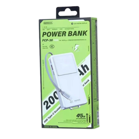 Power Bank 20000mAh 45W avec Câble Télescopique Type-C REMAX FCP-30 -