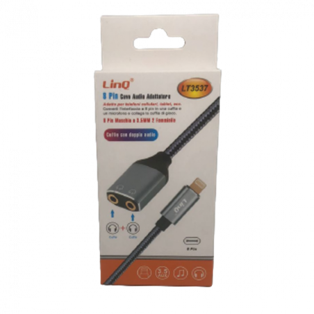 Adaptateur Audio Lightning Mâle / 2 Jack 3.5mm Femelle (Casq