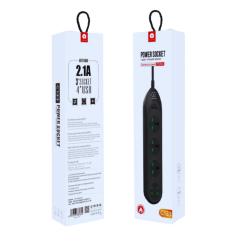 Bloc Multiprise WUW C133 3 Prises avec 4 USB EU/UK 2M - Alim