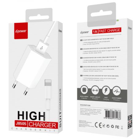 Kit Chargeur Lightning à Recharge Rapide - D-power J8505 - 1