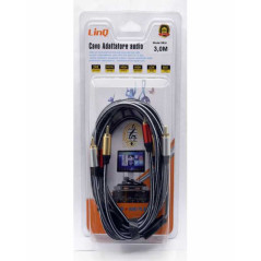 Câble Audio 3 RCA Mâles / 3 RCA Mâles Nylon Tressé 3m LinQ 3