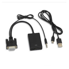 Adaptateur HDMI Vers VGA Qualité HD avec Cable Audio + Cable