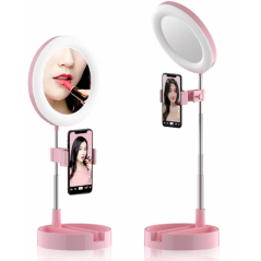 Ring Light avec miroir intégré et support pou | Smarty Paris