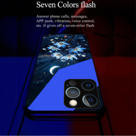 Coque Lumineuse iPhone – Flash LED Réactif pour Toutes Notifications (Fleur de nuit) — ECO · Smarty Paris 18e