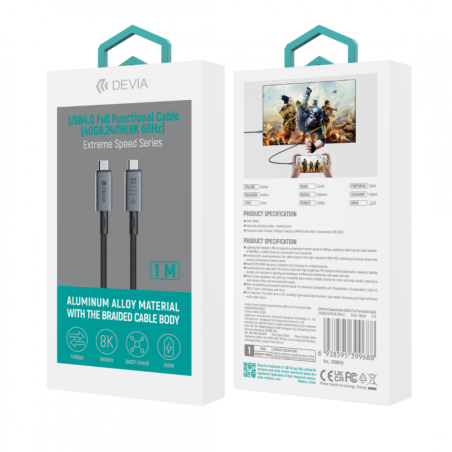 Câble Type-C / Type-C Fonctionnel USB4.0 - Devia Vitesse Ext