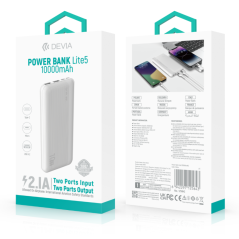 Power Bank 10000 mAh - Devia Kintone Series V5 - Blanc - Ali