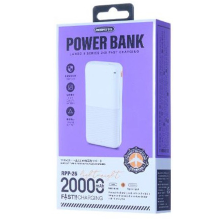 Power bank 20000mAh REMAX Lango séries II RPP-26 2.4A léger 