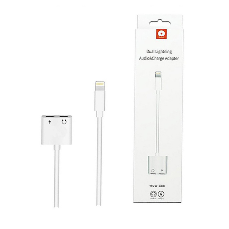 Adaptateur audio et chargeur double Lightning (WUW-X88)