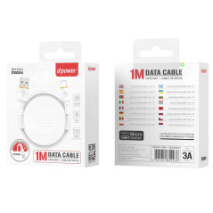 Câble USB / Micro - D-power F6004 - 1M Blanc - Audio Ref A17