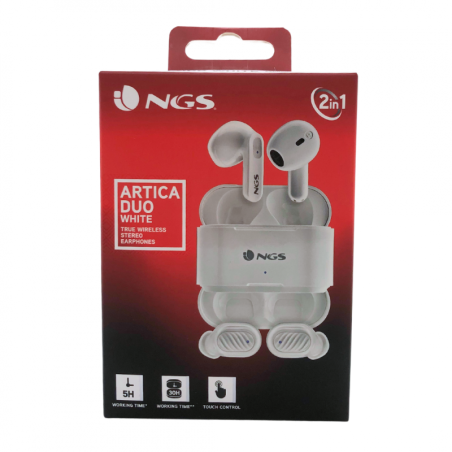 Écouteurs Bluetooth NGS Artica Duo White, 2 Paires Intra-Aur