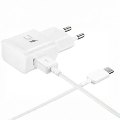 Chargeur Rapide Samsung EP-TA200EWE 15 W + Câble USB-C Blanc