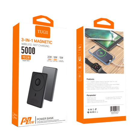 Power Bank Magsafe 5000mAh - WUW Y01W - Noir - Alimentation 