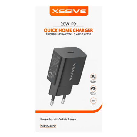 Chargeur Rapide USB-C 20W XSSIVE XSS-AC65PD - Audio Ref A272